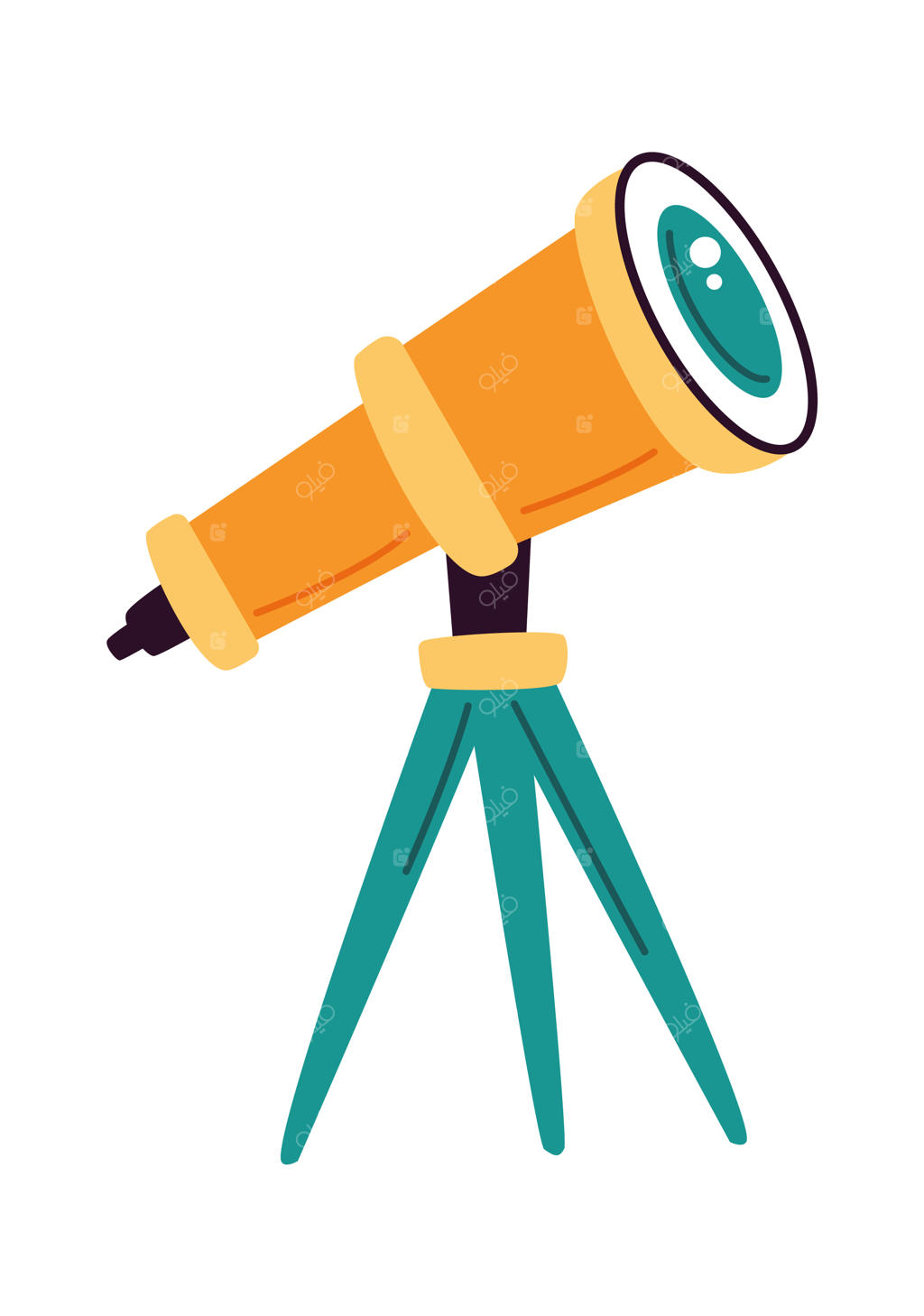 آیکون تخت تلسکوپ، ابزارهای نوری و فناوری مدرن