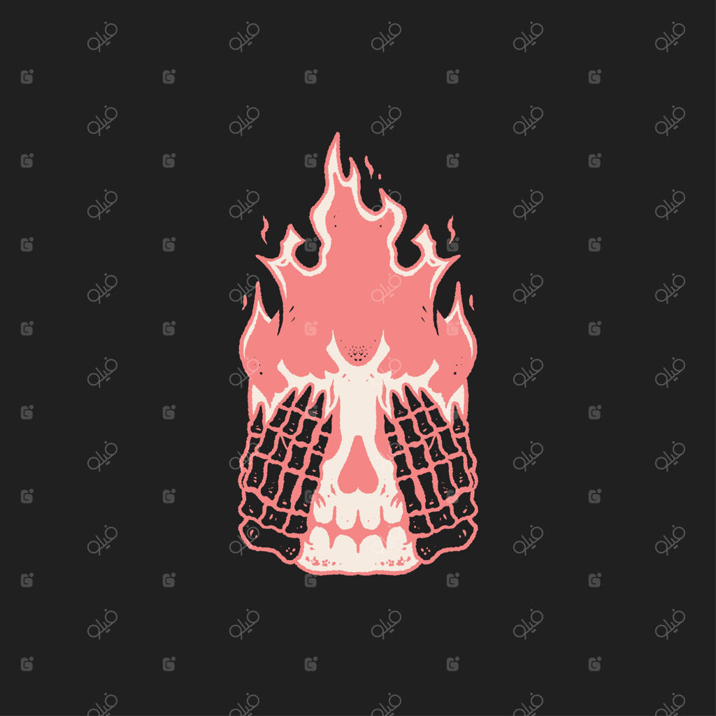 تصویر کلاسیک جمجمه آتشین