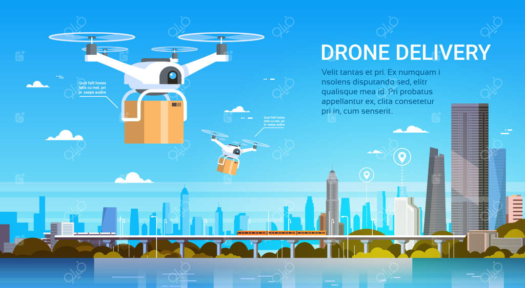 پهپاد با جعبه‌ها بر فراز شهر مدرن: مفهوم تحویل هوایی