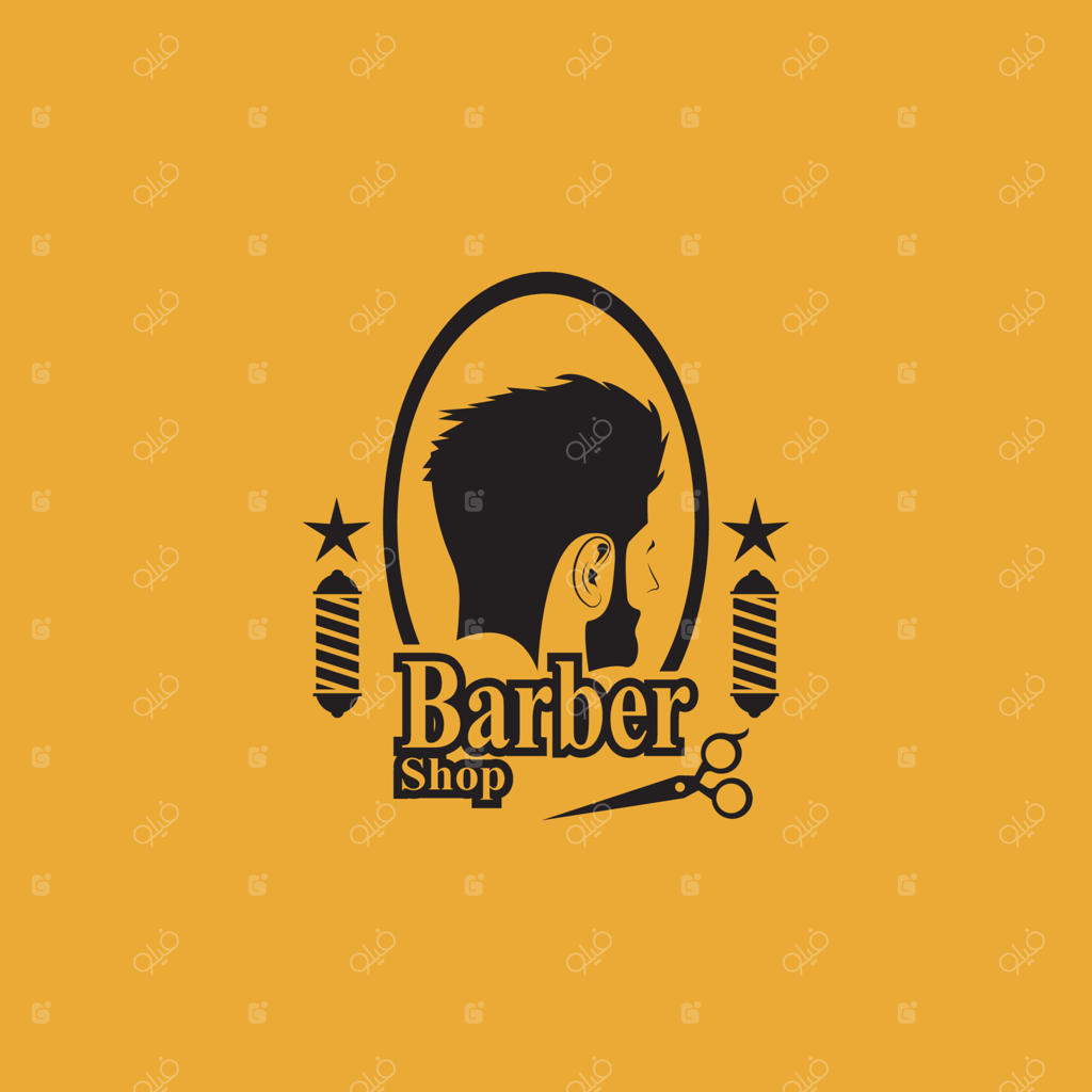 قالب وکتور سیلوئت مدل موی آرایشگاه