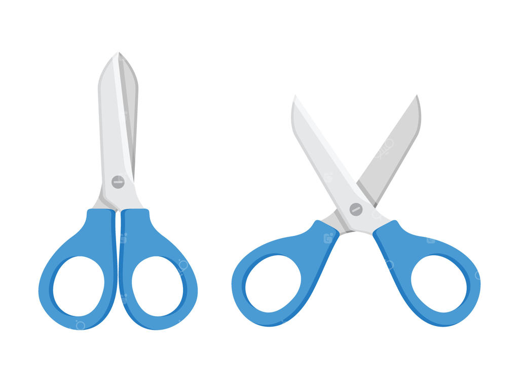 آیکون قیچی به سبک تخت. تصویر ابزار کوتاهی مو در پس‌زمینه‌ی مجزا. مفهوم کسب‌وکار آرایشگری.