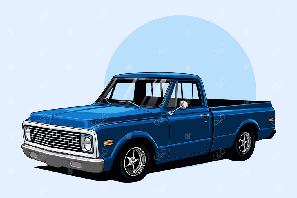 تصویرسازی کلاسیک و نوستالژیک از خودروی شورولت C10