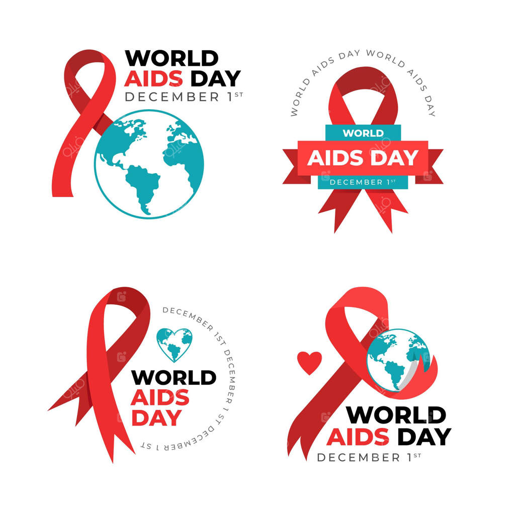 مجموعه‌ای از نشان‌های روز جهانی ایدز