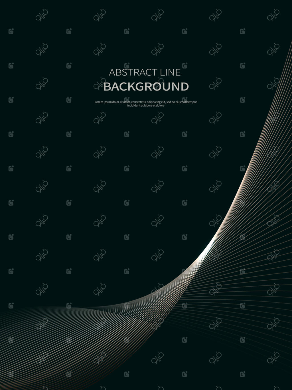 پس‌زمینه انتزاعی خطوط طلایی لوکس با الگوی موج‌دار.