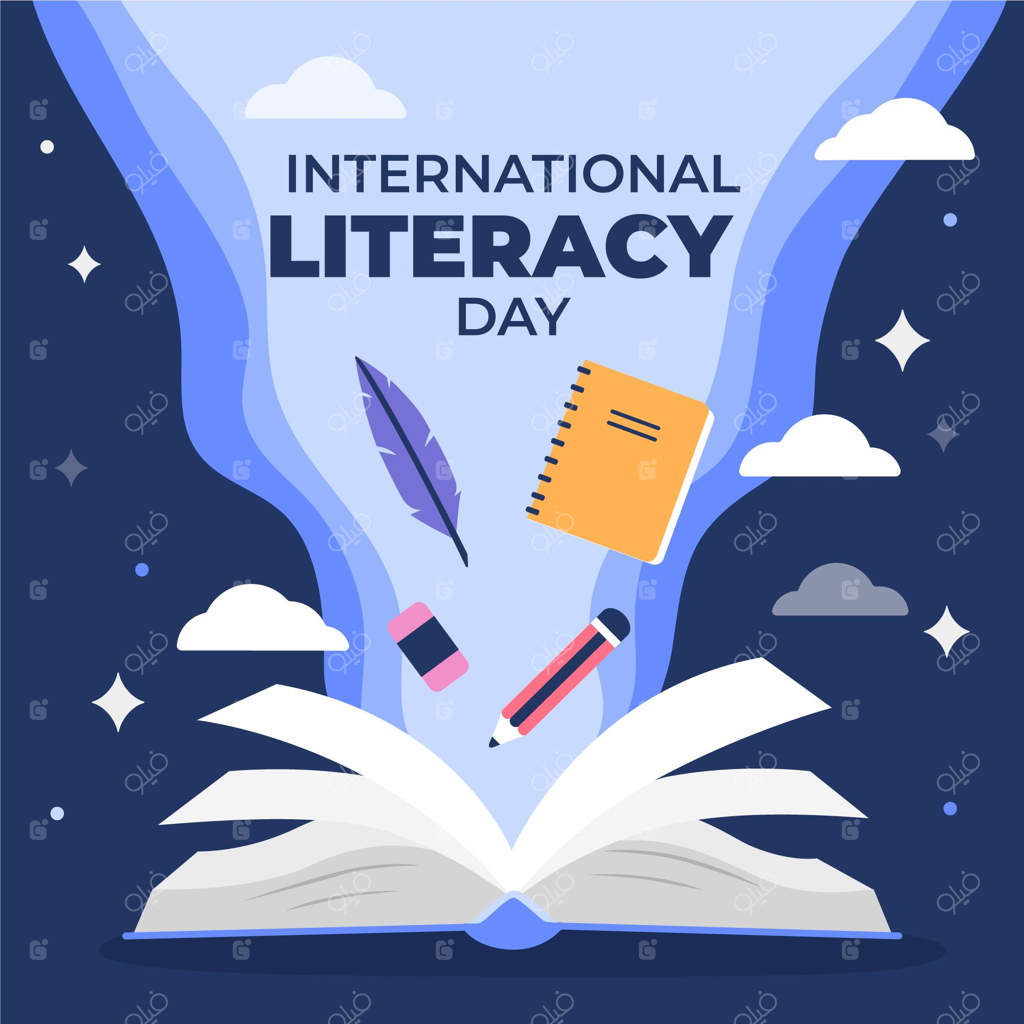 طرح مسطح برای روز جهانی سواد آموزی