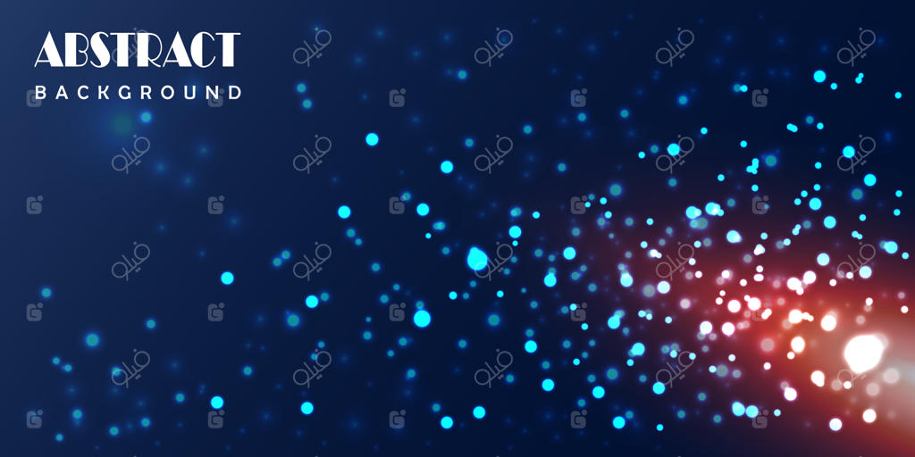 طرح انتزاعی ذرات آبی درخشان