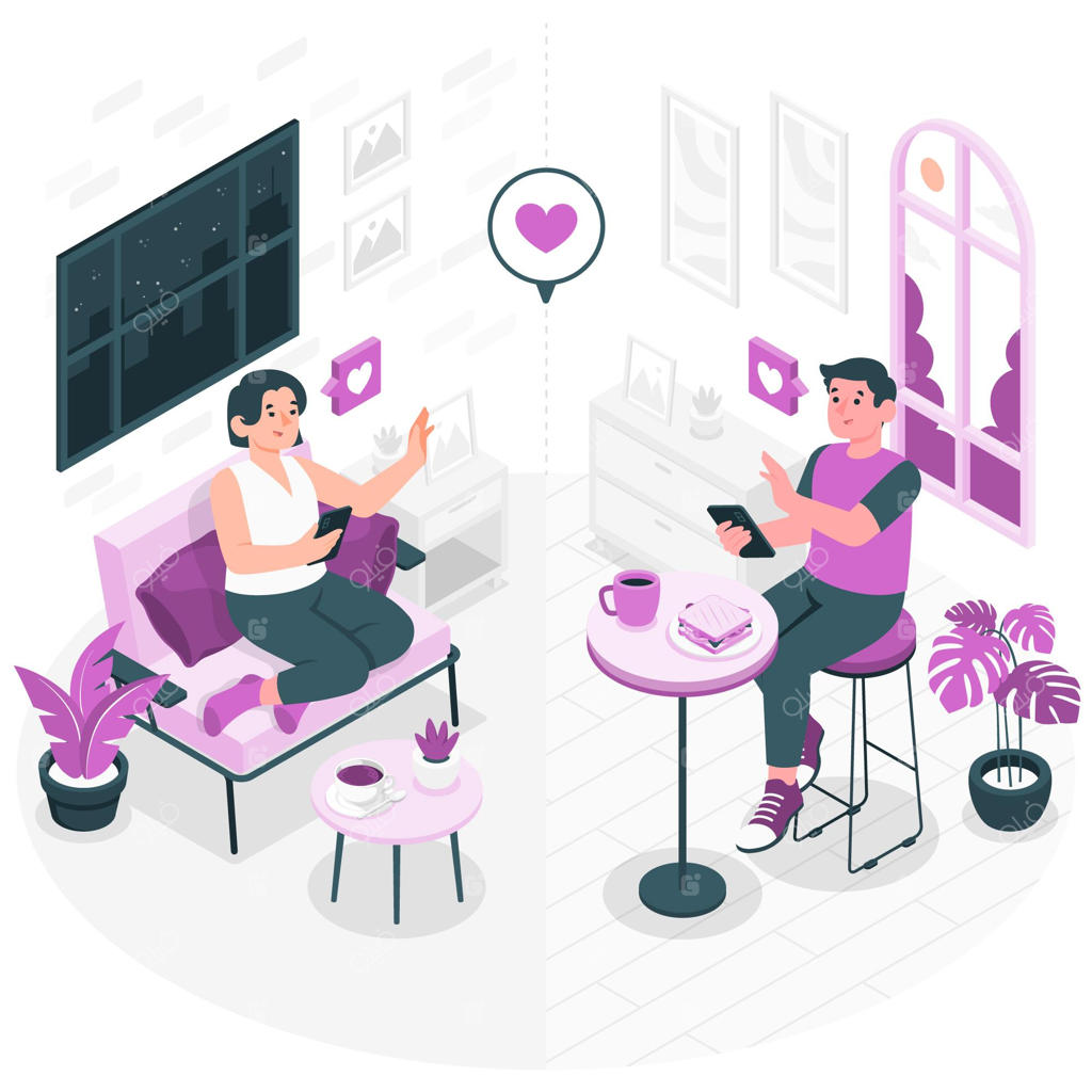 تصویرسازی مفهوم رابطه از راه دور