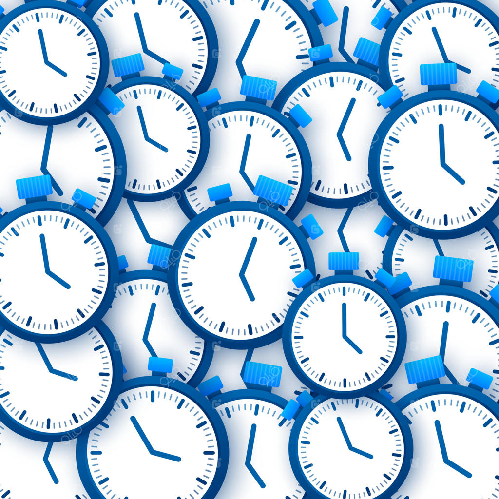 تایمر گرد ساده و کلاسیک آبی. پترن استیکر. تصویر برداری وکتور