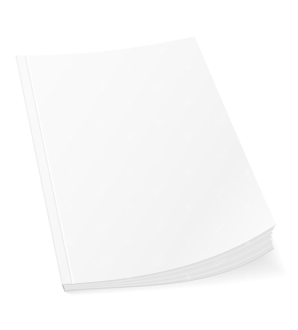 جلد خام برای کتاب، جزوه، بروشور یا مجله روی زمینه سفید