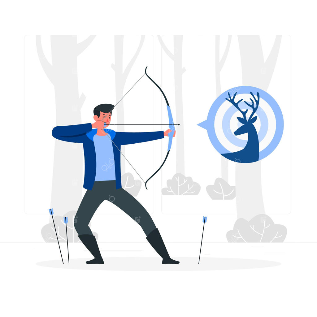 تصویرسازی مفهوم تیراندازی با کمان