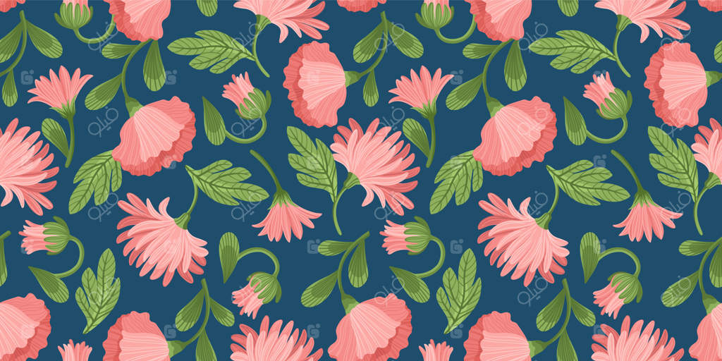 طرح گلدار یکپارچه: طراحی وکتور برای کاغذ، جلد، پارچه، دکوراسیون داخلی و کاربردهای دیگر