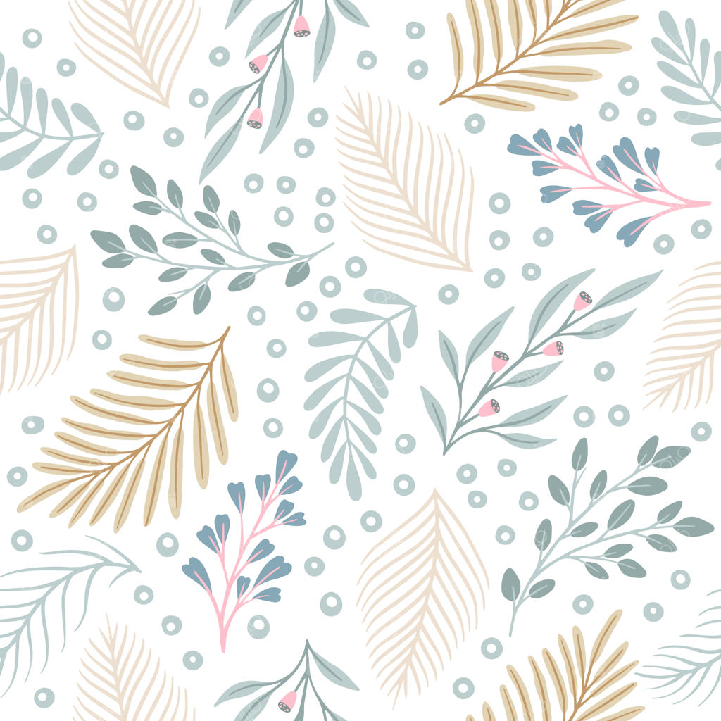 پترن برداری گلدار و بامزه یکپارچه با گیاهان و گل‌ها. پس‌زمینه گل.