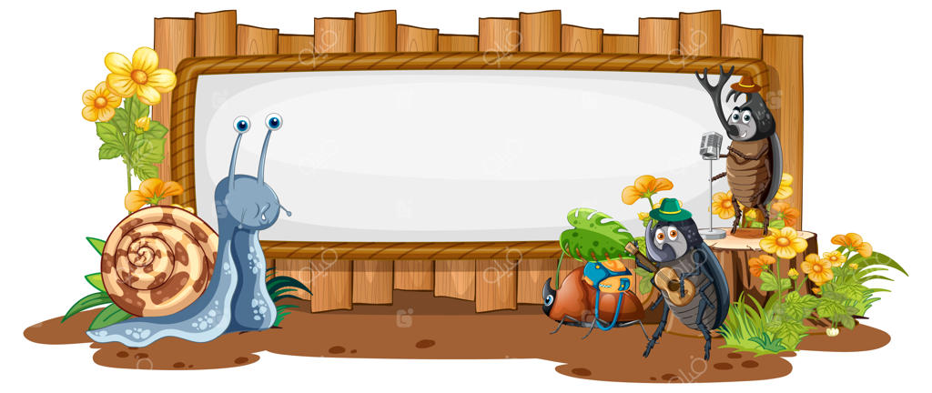 تابلوی چوبی خالی با کارتون حلزون