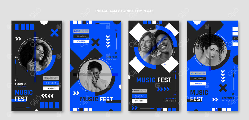 داستان‌های اینستاگرامی جشنواره موسیقی با طراحی مینیمال