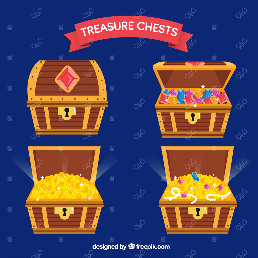 مجموعه صندوقچه‌های گنج چوبی با طراحی ساده