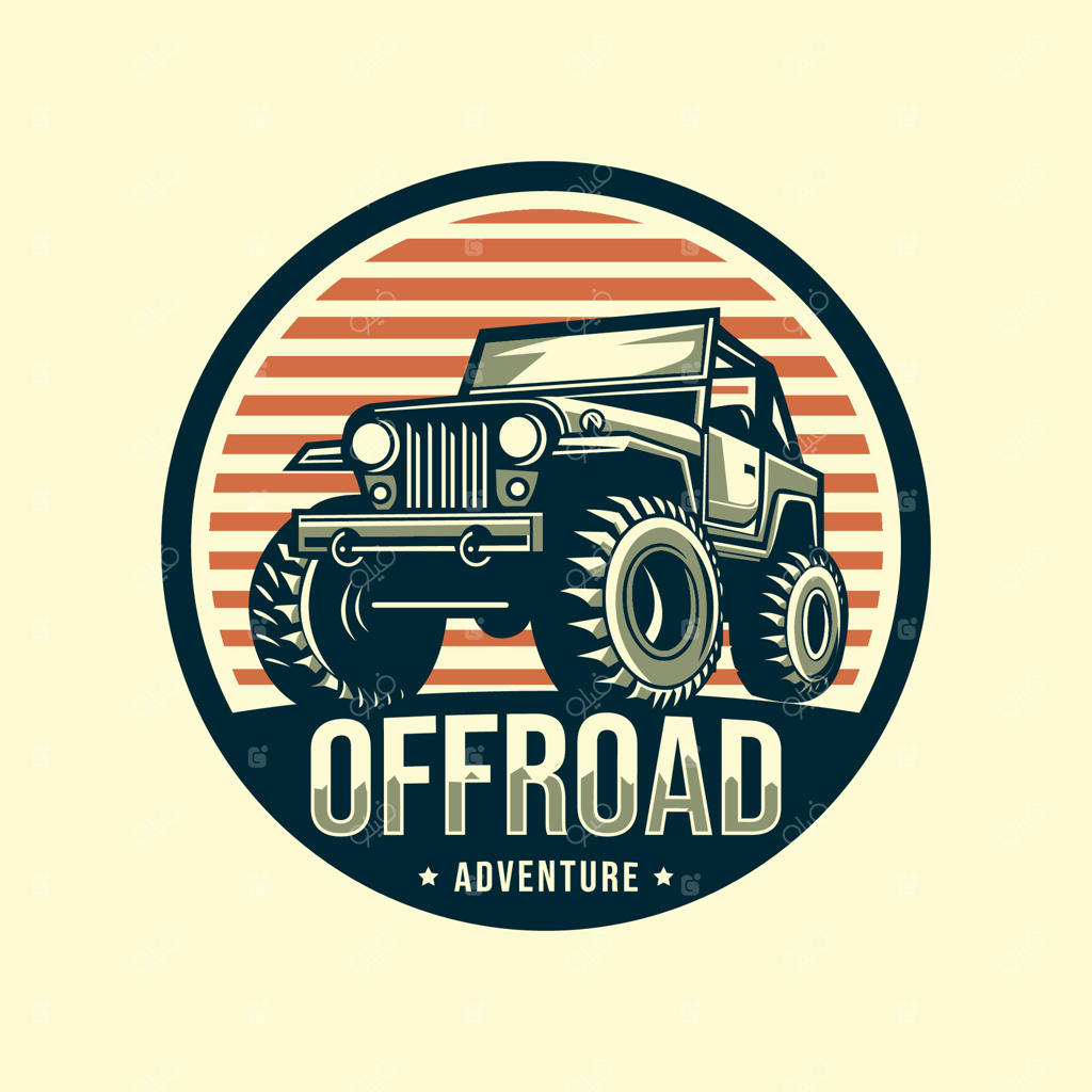 قالب طراحی لوگوی آفرود و ماجراجویی وینتیج