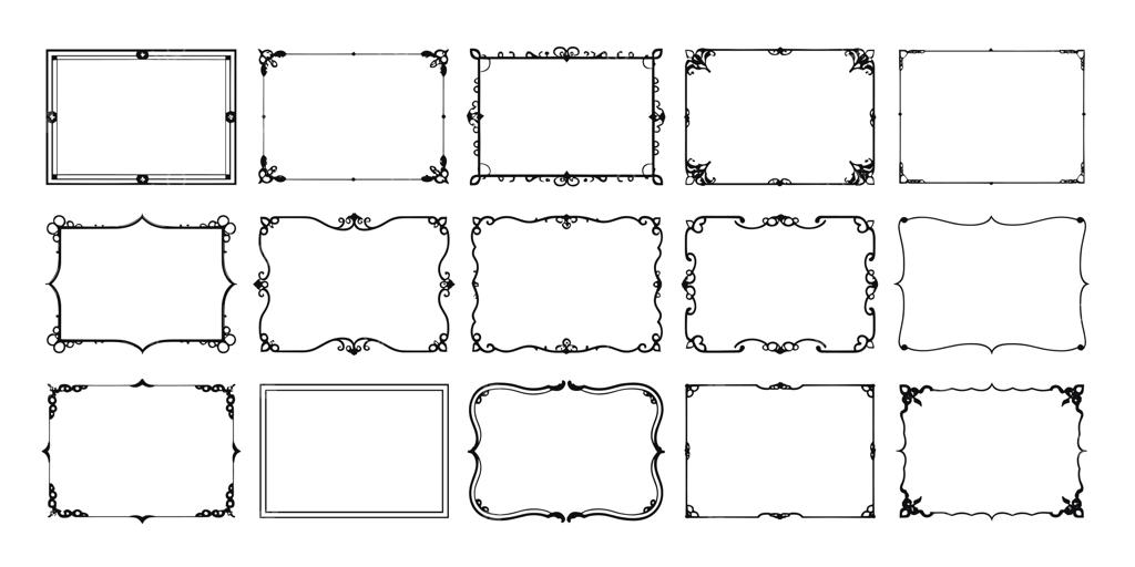 مجموعه حاشیه‌های مستطیلی تزئینی و خوشنویسی