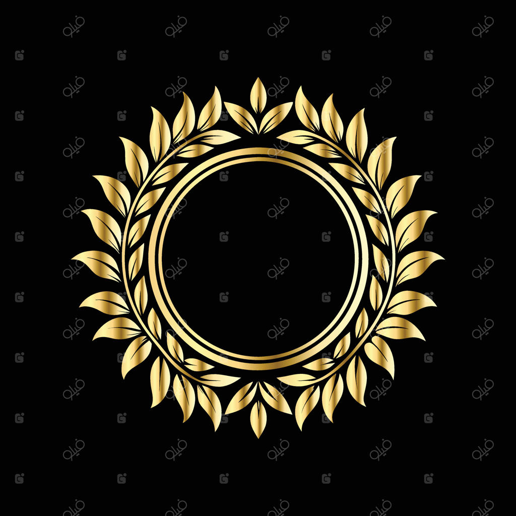 حلقه‌برگ طلایی زیبا برای پروژه‌های طراحی - وکتور حرفه‌ای