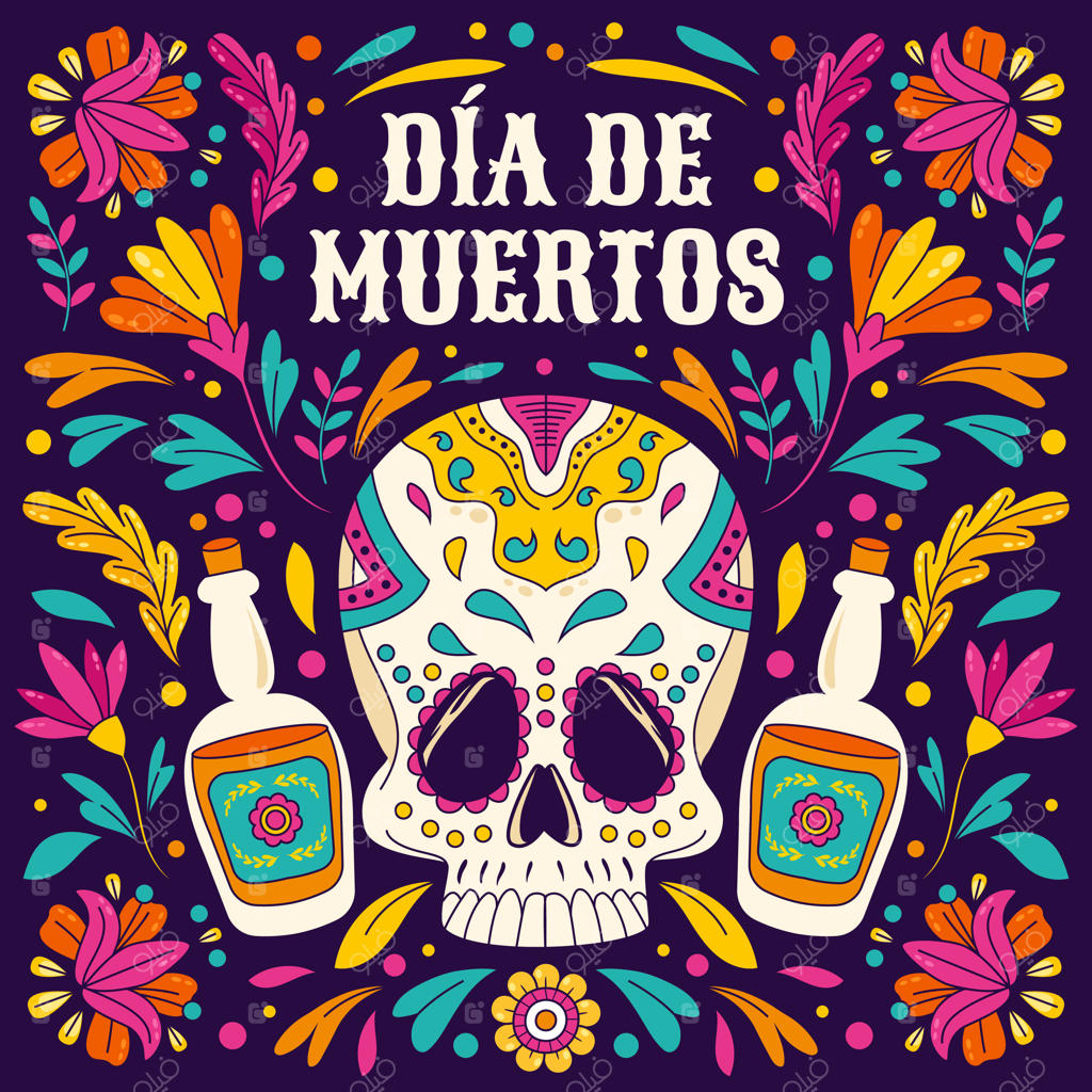 تصویرسازی دستی برای جشن روز مردگان