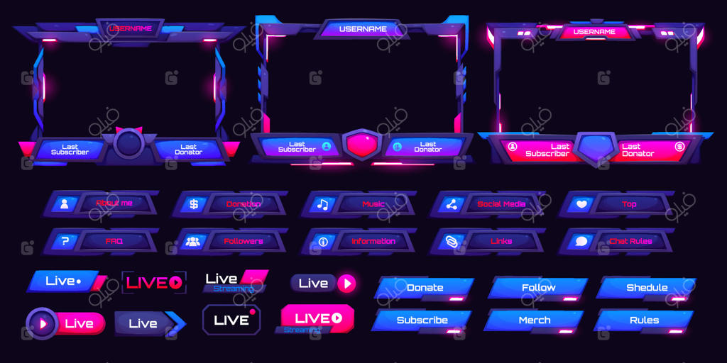 رابط کاربری بازی با طراحی نئونی و قاب‌های صفحه نمایش