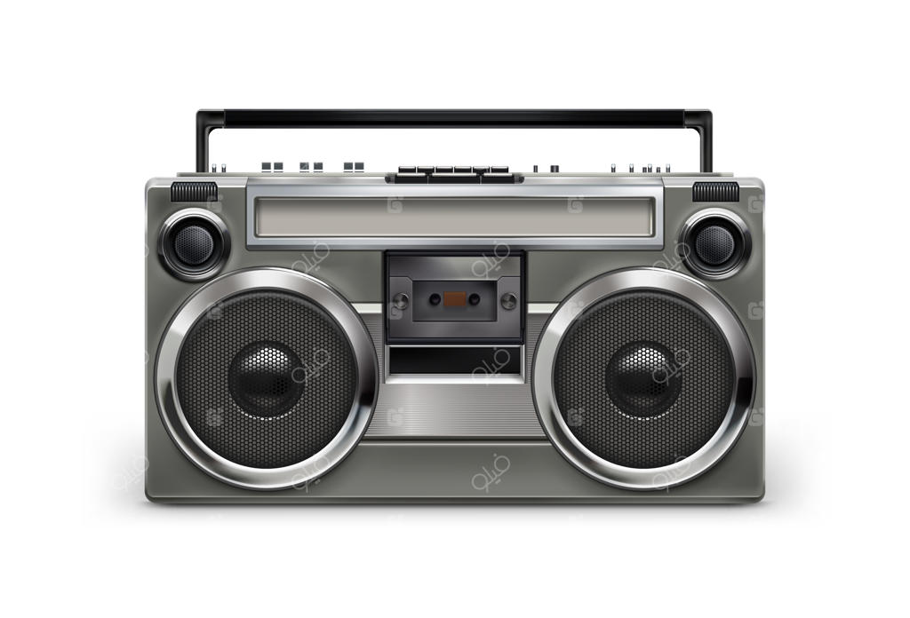 ضبط صوت فلزی خاکستری واقع‌گرایانه به سبک دهه ۸۰ میلادی