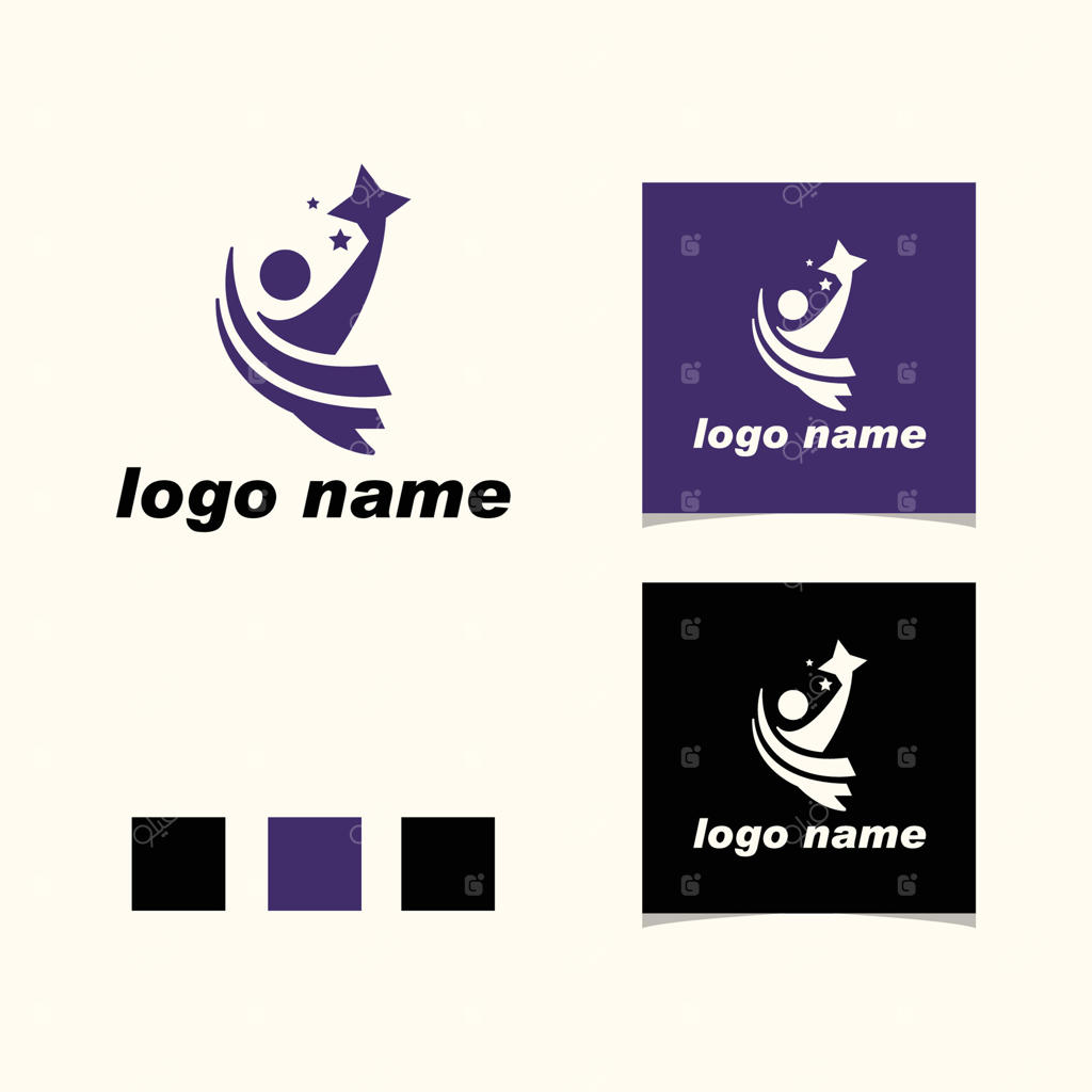 طراحی لوگوی موفقیت تحصیلی با نماد ستاره انسانی