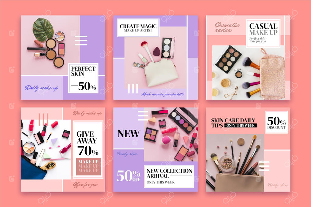 مجموعه پست‌های اینستاگرام با طراحی گرادیان زیبا