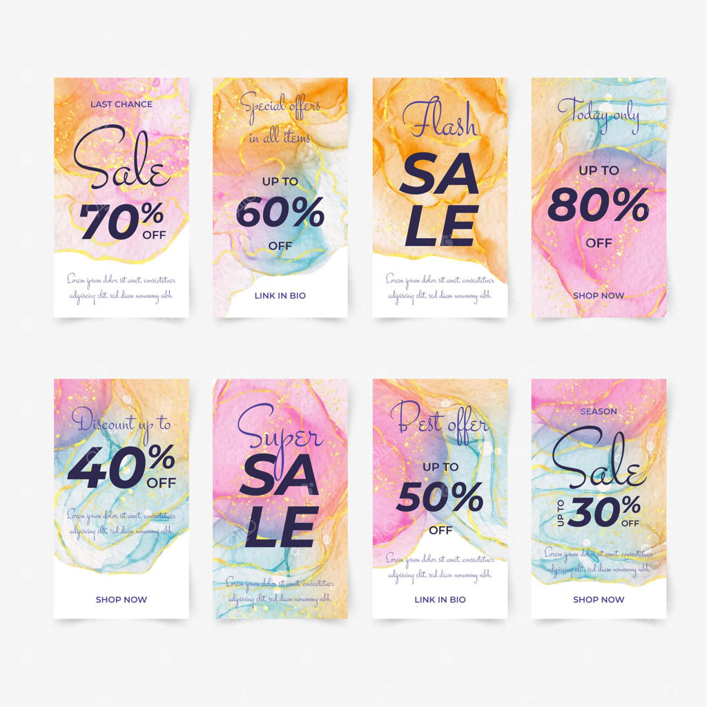 مجموعه داستان‌های اینستاگرام فروش آبرنگ