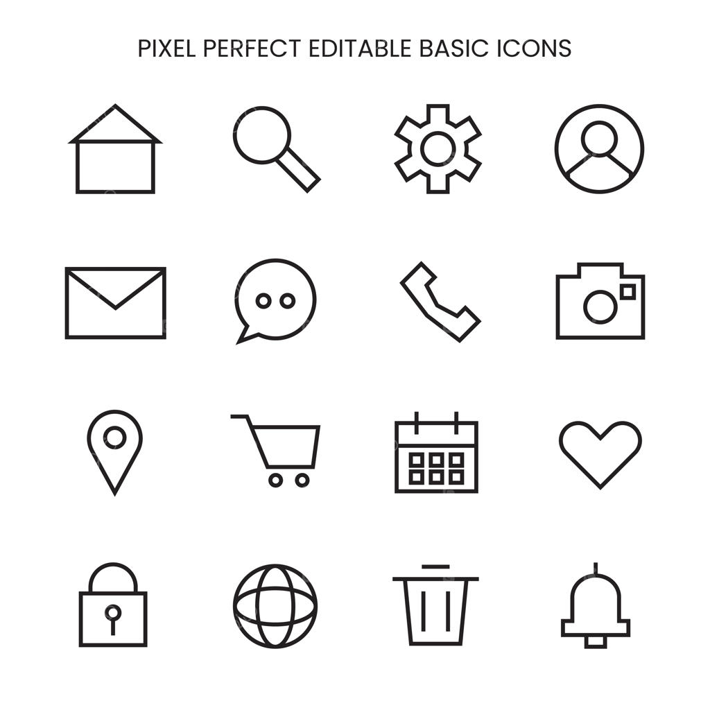 مجموعه آیکون‌های خطی و ضروری رابط کاربری برای وب و اپلیکیشن‌های موبایل