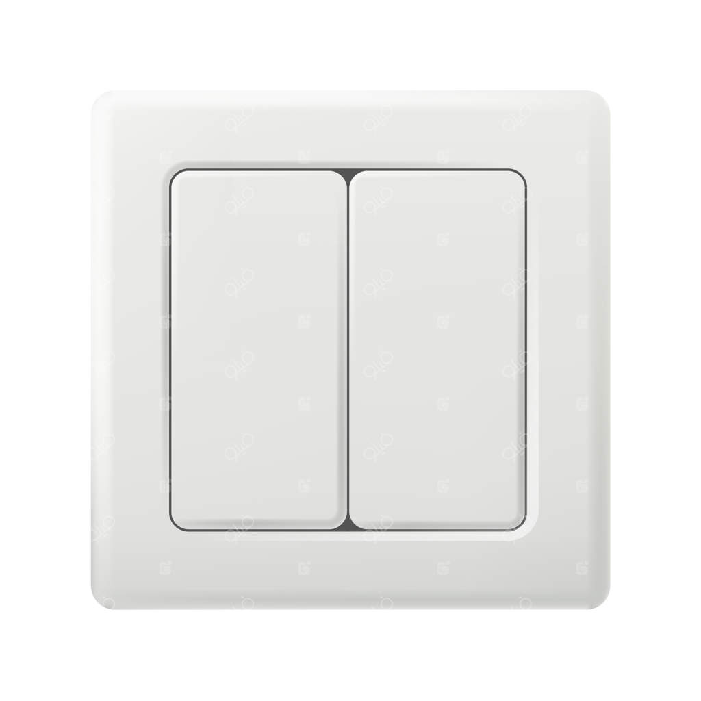 ماکت کلید دوگانه چراغ در پس‌زمینه سفید