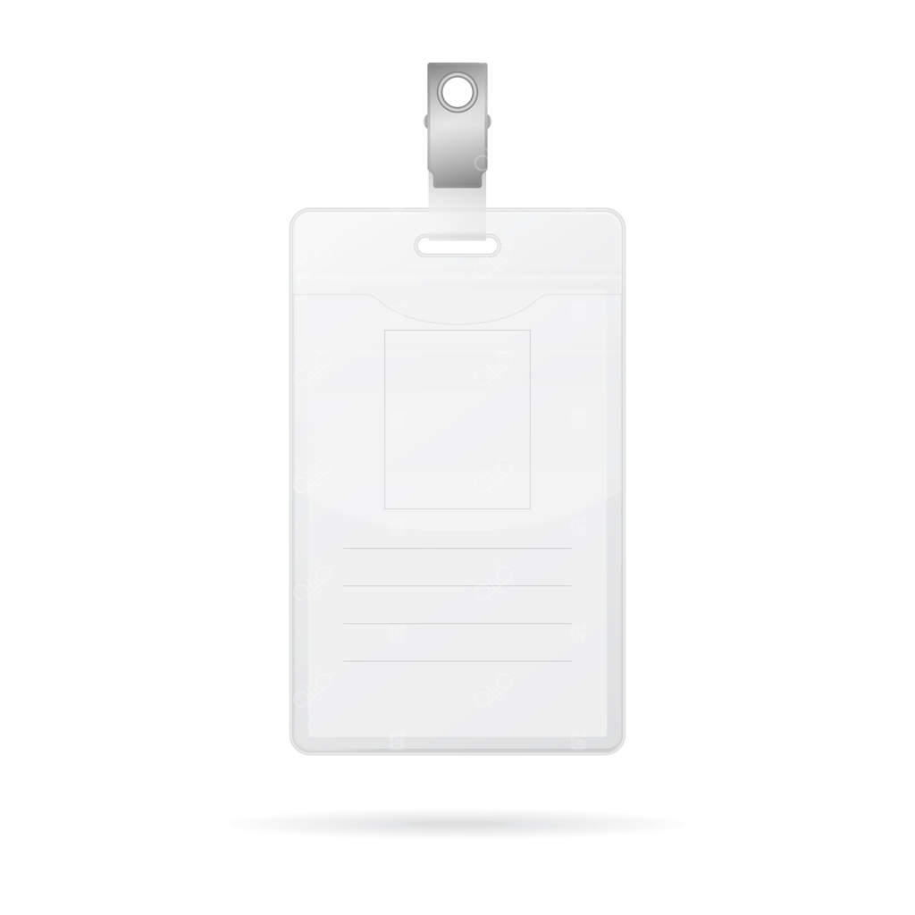 کارت شناسایی عمودی روی زمینه سفید