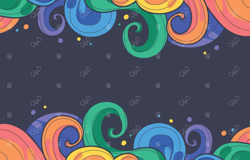 پس‌زمینه امواج انتزاعی رنگارنگ