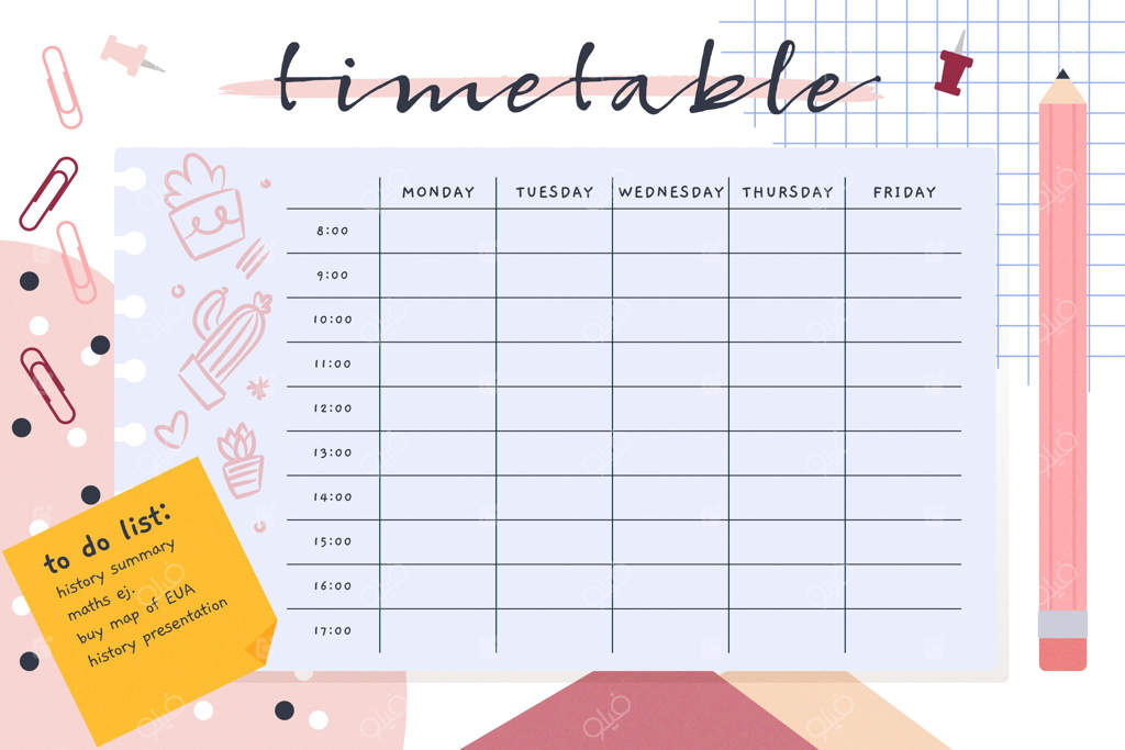 برنامه‌ی زمان‌بندی دست‌ساز برای بازگشت به مدرسه