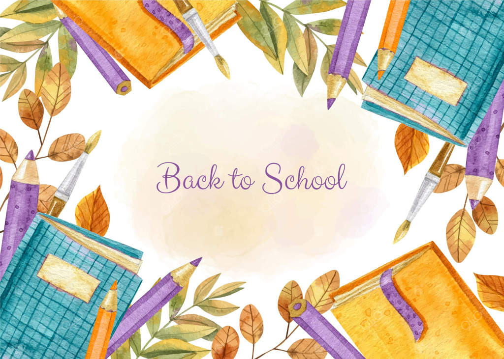 پس‌زمینه آبرنگی برای بازگشت به مدرسه