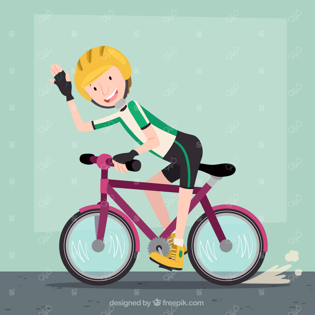 پس‌زمینه دوچرخه‌سوار خوشحال
