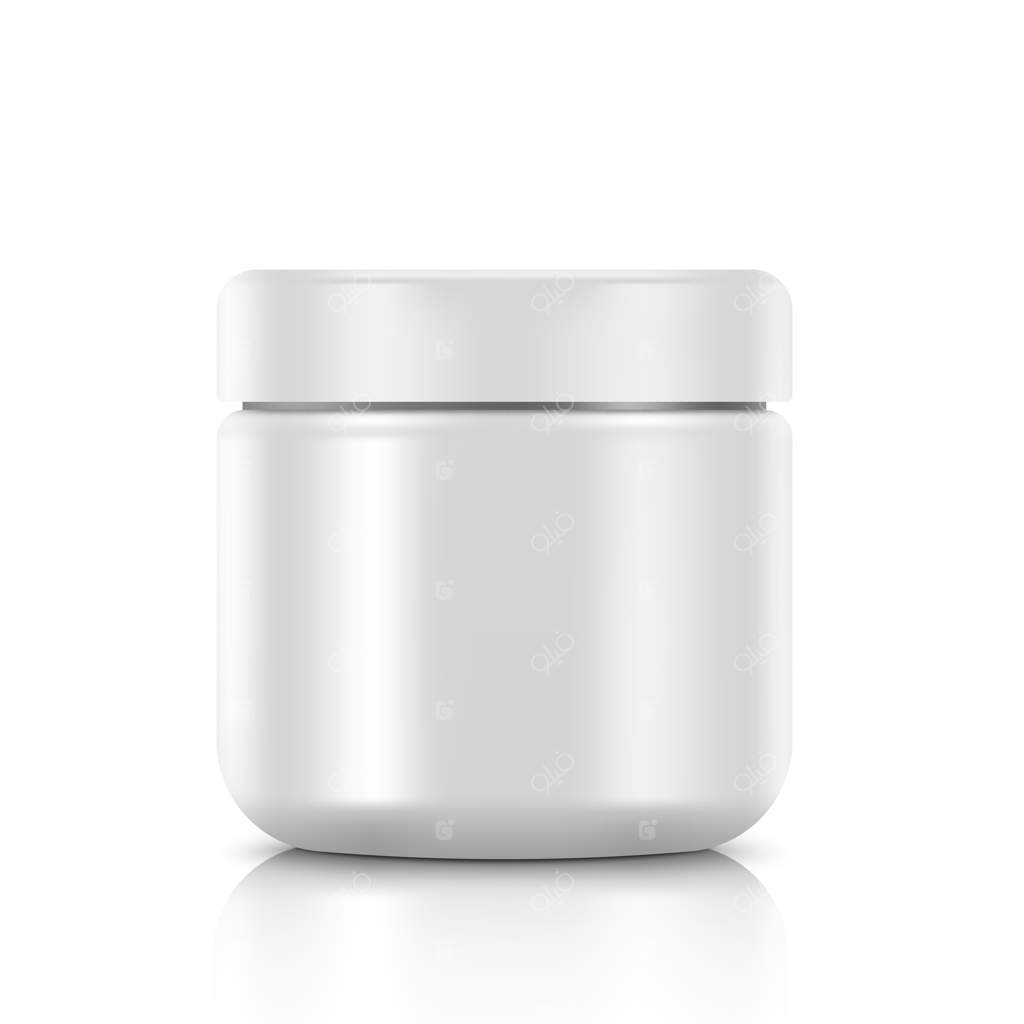 ظرف خالی لوازم آرایشی برای کرم - تصویر روی زمینه سفید