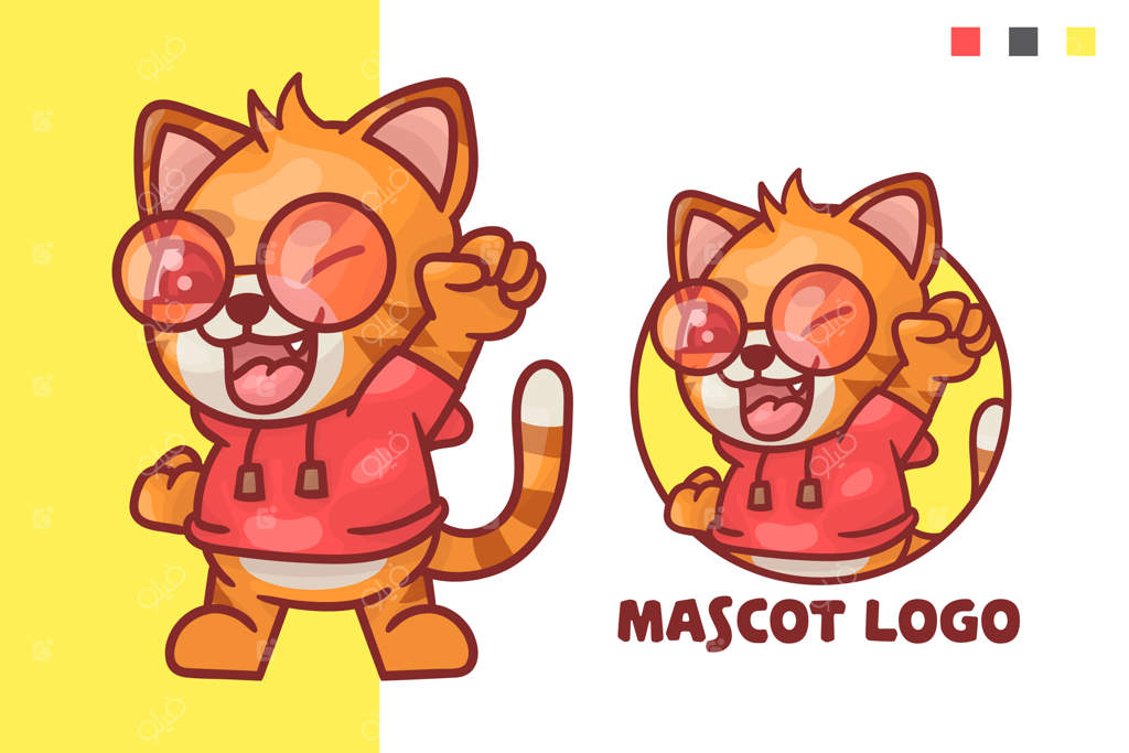 مجموعه‌ای از لوگوی جذاب گربه با ظاهر اختیاری.