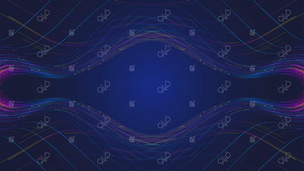 خطوط موج دار رنگی دارای پس‌زمینه فنی وکتور فضایی هستند.