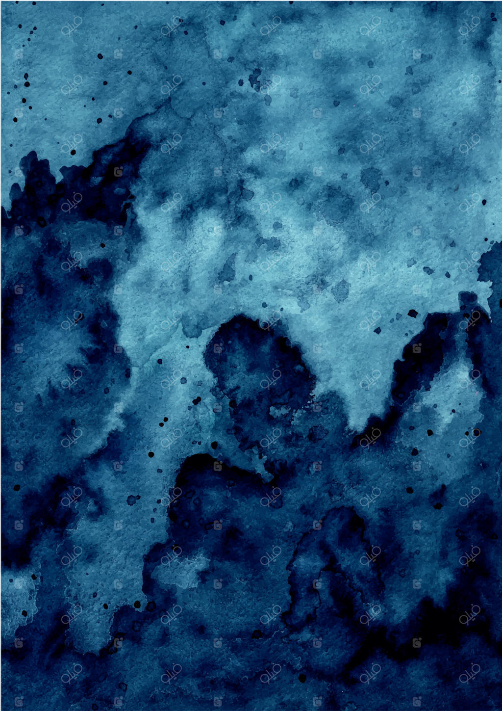 پس‌زمینه بافت آبرنگی آبی انتزاعی