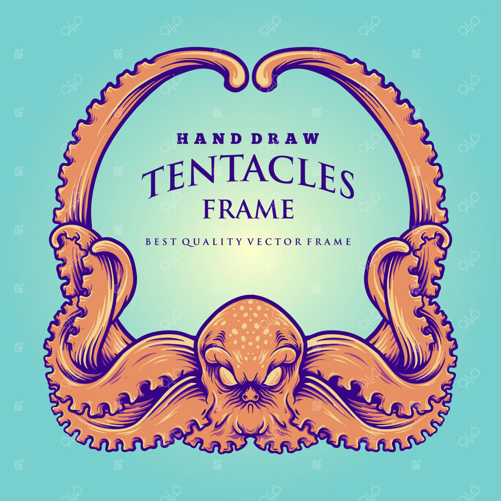 تصویرسازی قاب‌های دریایی با طرح شاخک‌های کراکن