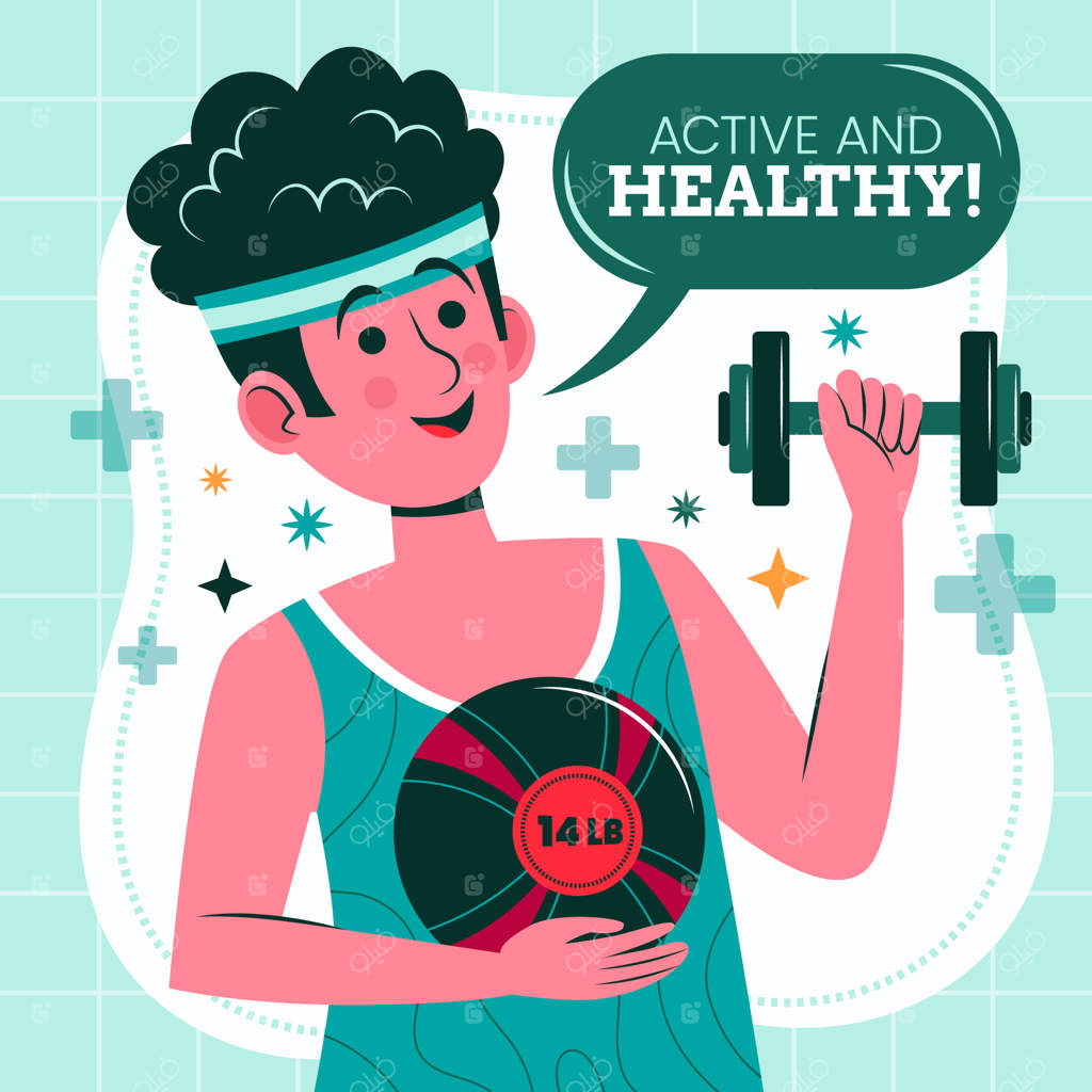 تصویرسازی تخت برای جشن روز جهانی سلامت