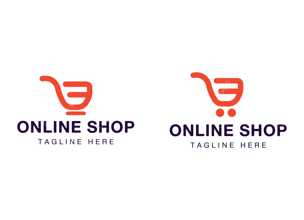 لوگوی فروشگاه دیجیتال با تصویر فلش و سبد خرید