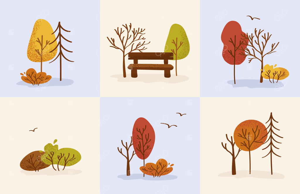 تصاویر درختان رنگارنگ برای دکور فصلی