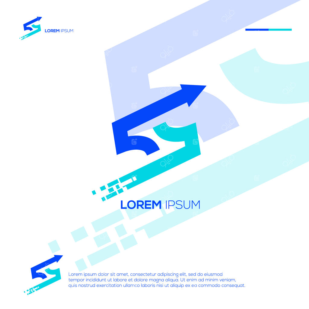 طراحی لوگوی مدرن با حروف اختصاری S و پیکان