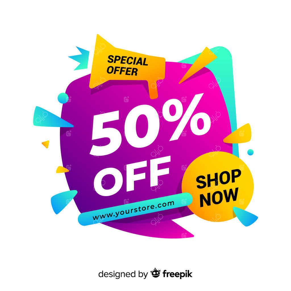 بنر فروش با طرح انتزاعی و رنگارنگ