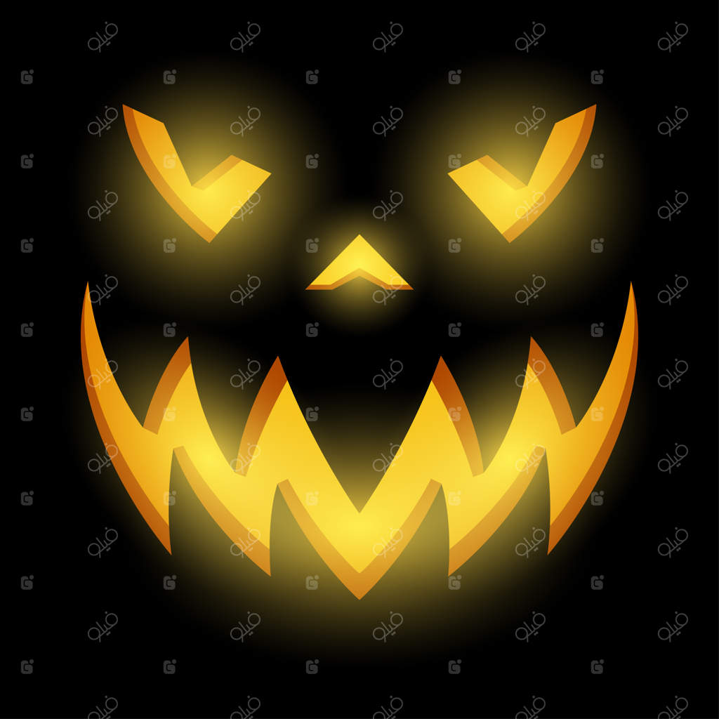 تصویر برداری صورت کدو تنبل هالووین