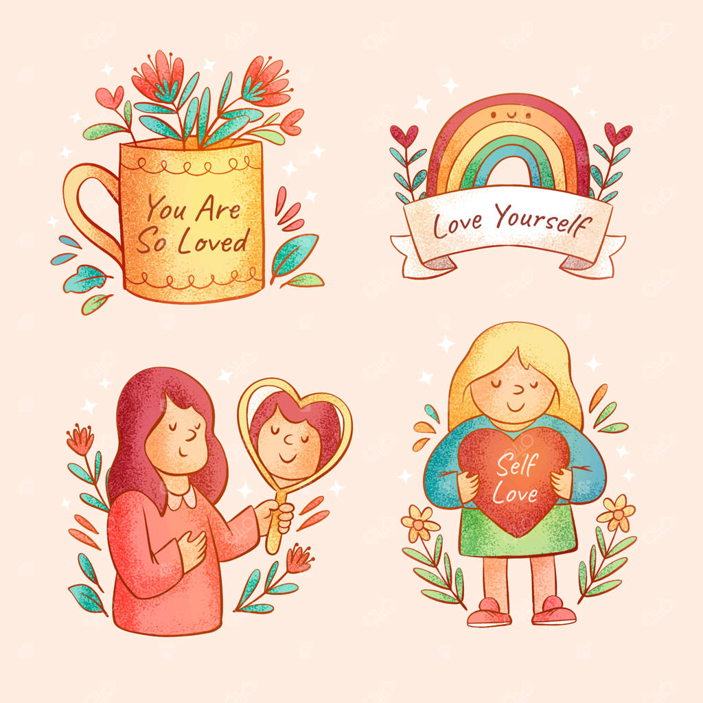 مجموعه استیکرهای دست ساز عشق به خویش