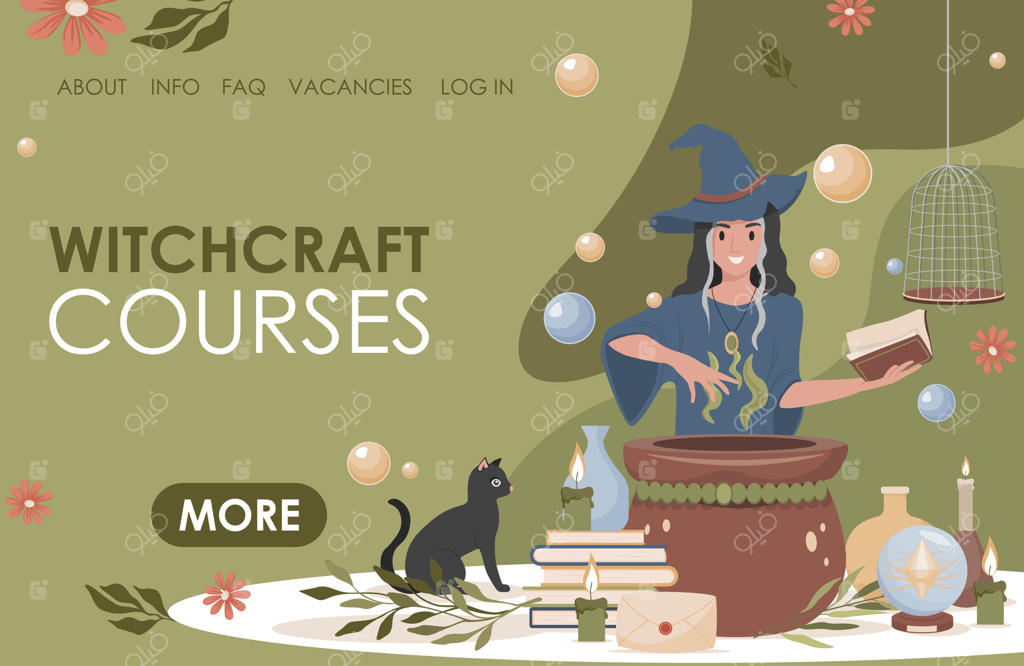 قالب صفحه فرود دوره‌های جادوگری، زن جادوگر