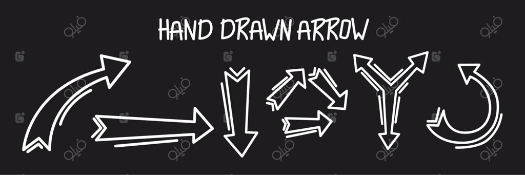 مجموعه‌ای از فلش‌های دست‌کشیده و جهت‌دار