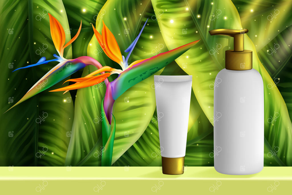 تصویرسازی محصولات مراقبت از پوست و آرایشی.